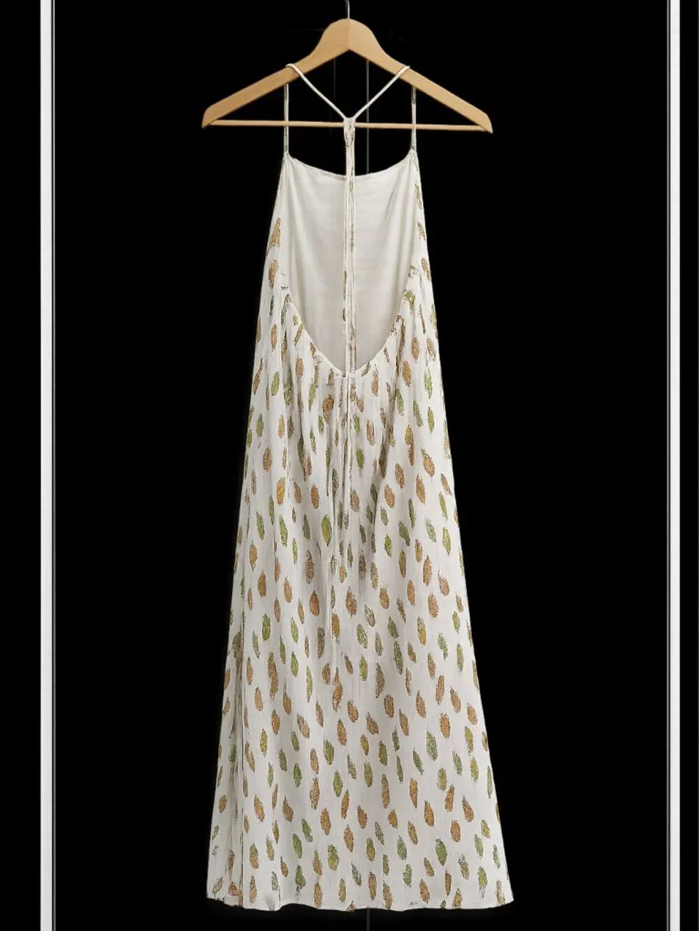 PQ Swim Chantel Dress Metallic Leaf Halter Open Back Crinkle Chiffon M/L - Picture 4 of 14